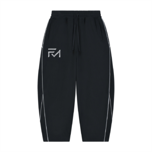 Unisex Piping Fleece Barrel Leg Sweatpants